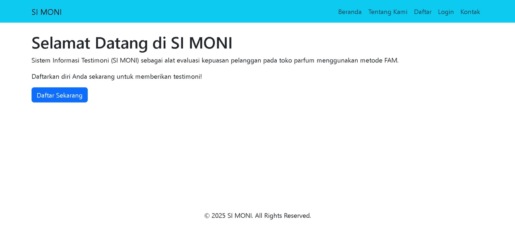 SPK FAM (Sistem Informasi Testimoni)