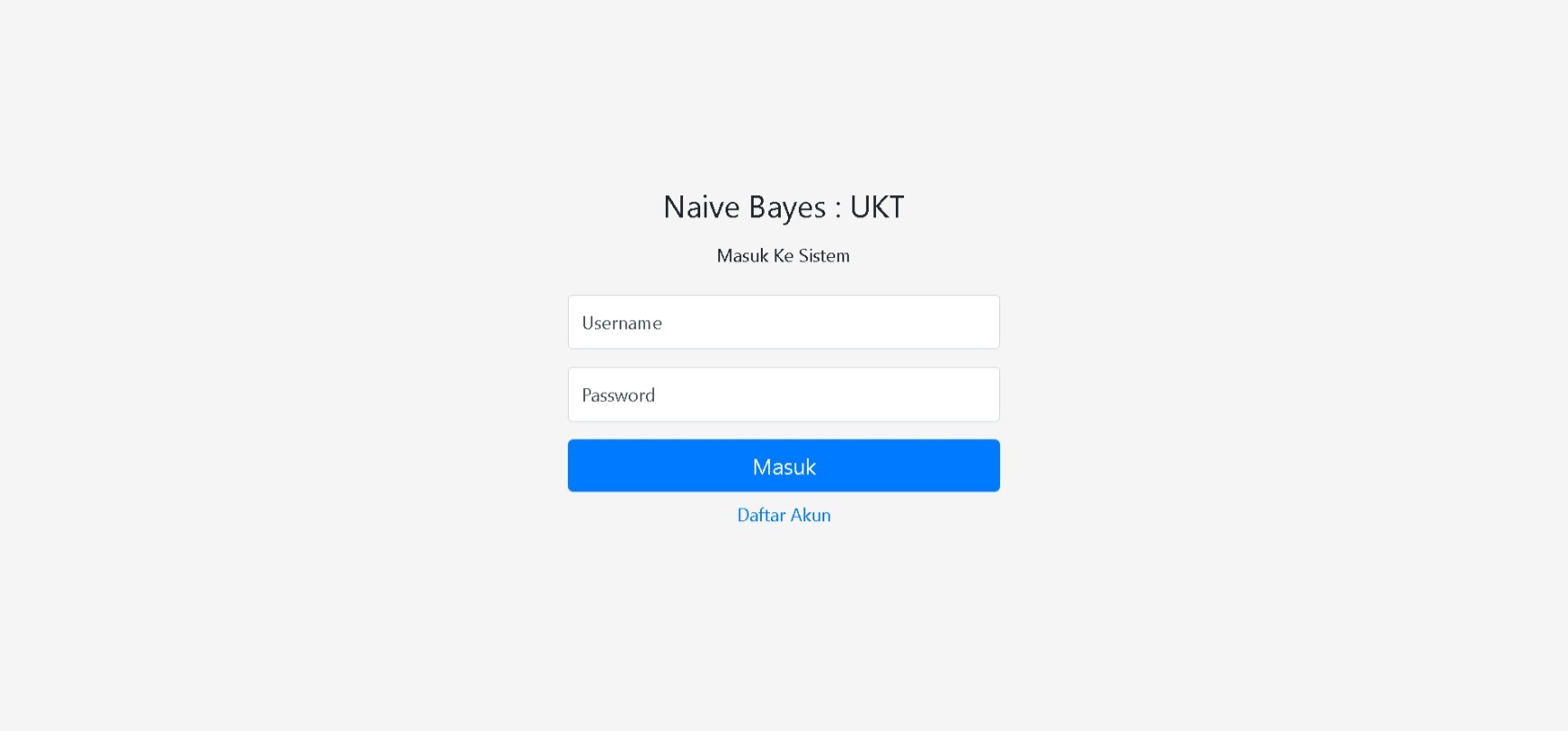 SPK Penentuan UKT Mahasiswa (Metode Naïve Bayes)